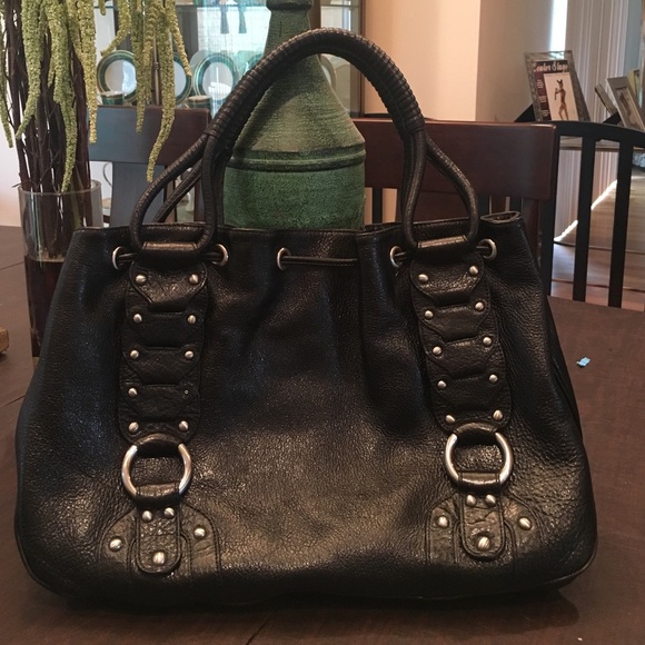 Black Leather Kenneth Cole Tote - Picture 2 of 4