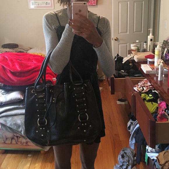 Black Leather Kenneth Cole Tote - Picture 4 of 4