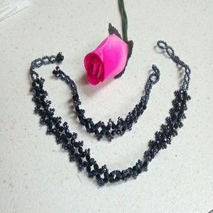 Beaded black chocker & bracelets