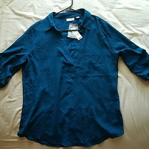 Blue polka-dot blouse