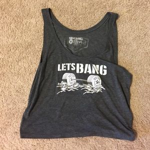 Savage Barbell crossfit crop top let's bang sz S