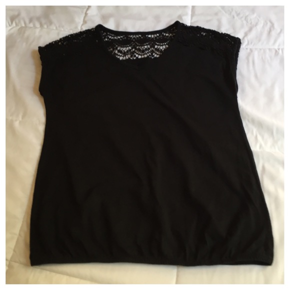 Sonoma Tops - Sonoma Black Crochet T-shirt