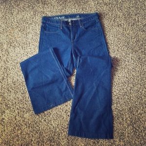 High heel flare jeans