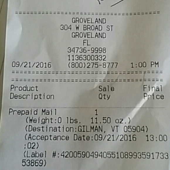 ***Proof of shipping for @3dsmom ***