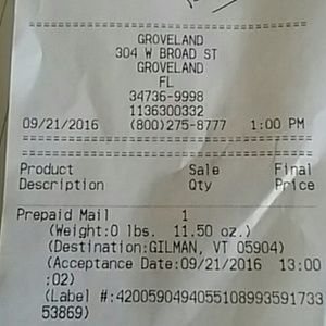 ***Proof of shipping for @3dsmom ***