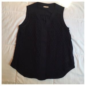 Roz & Ali Navy Sleeveless Blouse