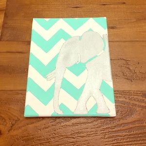 Elephant and Chevron Canvas
