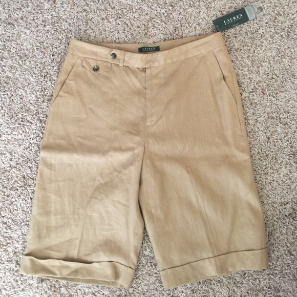 Khaki linen Ralph Lauren shorts