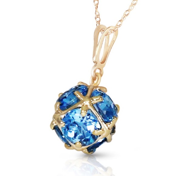 Galaxy Gold Products Jewelry - 14K Solid Gold Necklace with Natural Blue Topaz