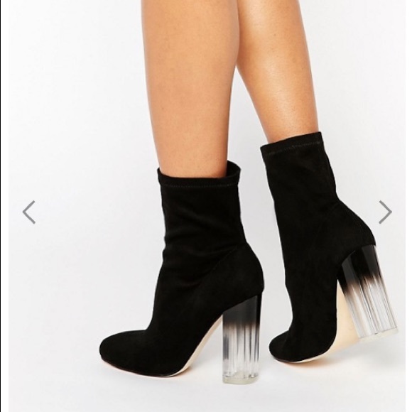 Truffle Collection Theda Sock Clear Heeled Boots