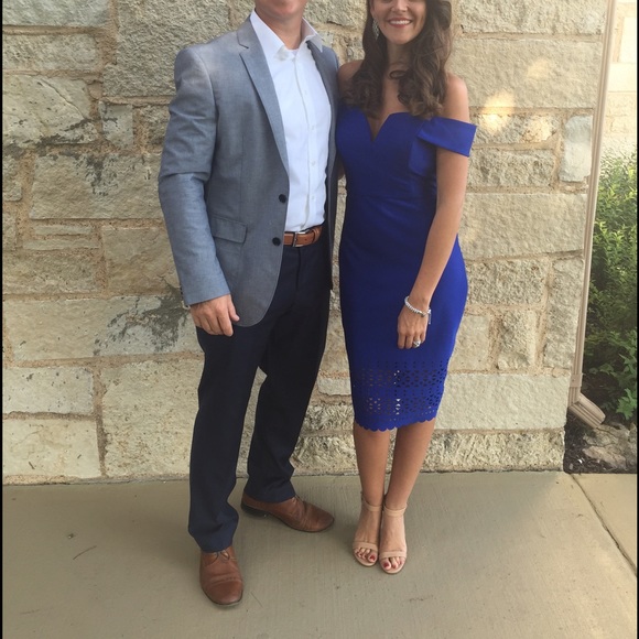 Off the shoulder Royal Blue Dress