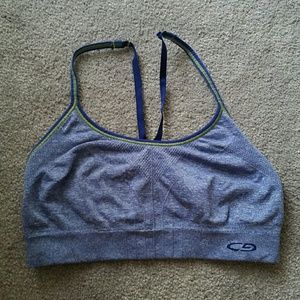Blue sports bra