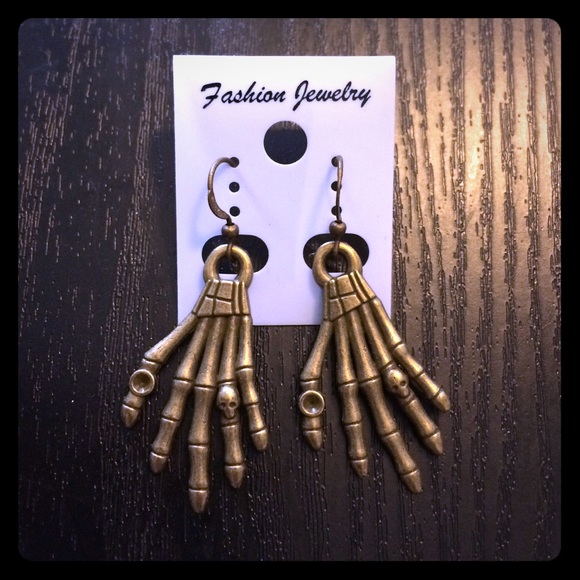 Just made! Skeleton hand earrings. NWT - Picture 1 of 1