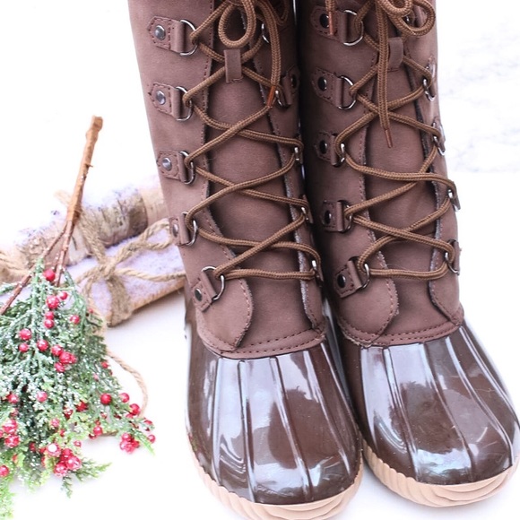 Fur Lace Up Duck Boots - Picture 4 of 4