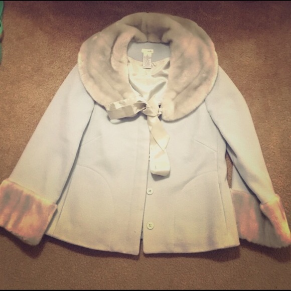 Anthropology faux fur baby blue 💎holiday coat!