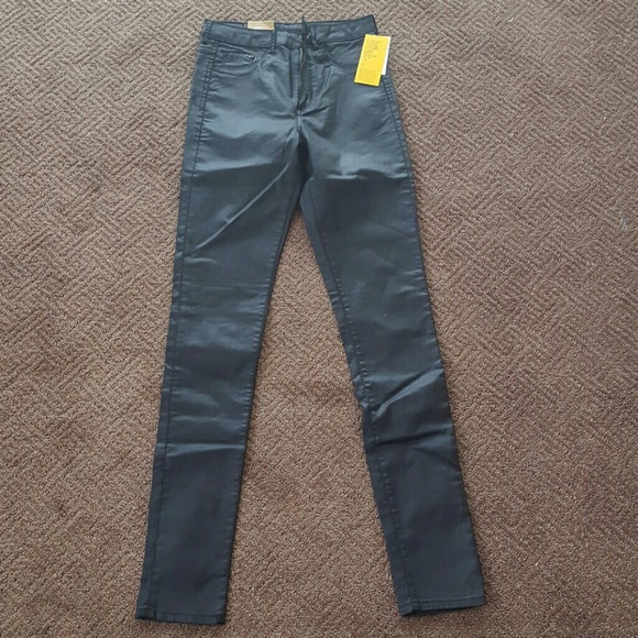 BNTW Black coated high waisted jeans