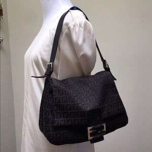 Vintage Fendi Zucchino Flap Shoulder Bag
