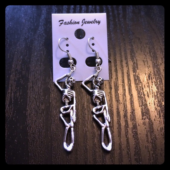 Just made! Hanging skeleton earrings. NWT - Picture 1 of 1