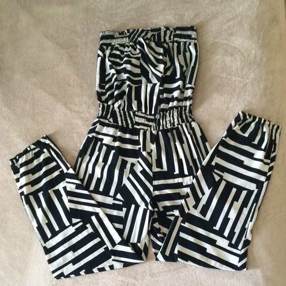 Charlotte Russe Strapless Jumpsuit-Medium