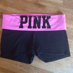 Victoria secret fold over spandex shorts