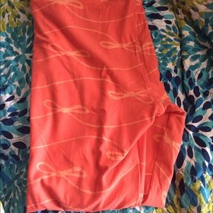 Lularoe Orange Bow TC Leggings New