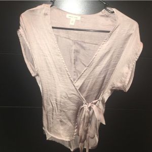 Silence + Noise silk wrap top