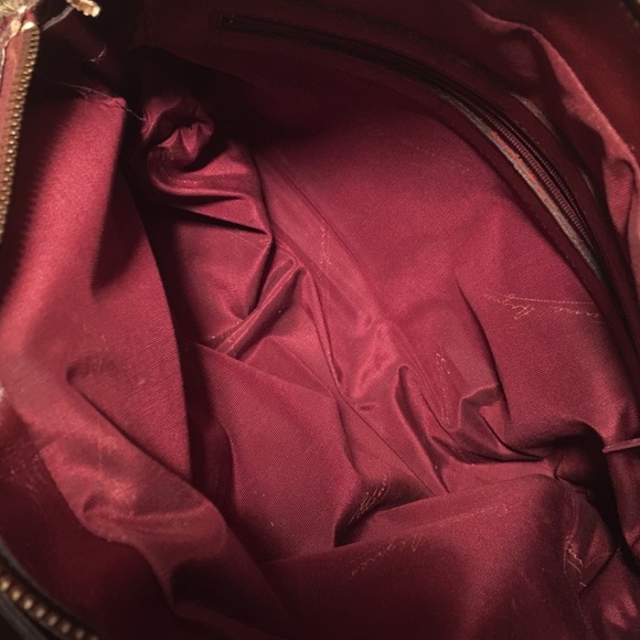 Vintage burgundy leather handbag - Picture 4 of 4