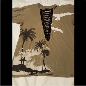 ✨ LF - furst of a kind lace up tee NWOT ✨