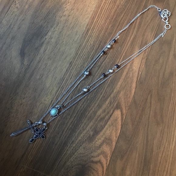 Lucky Brand Cross necklaces with a double chain