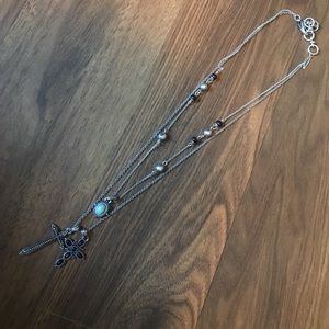 Lucky Brand Cross necklaces with a double chain