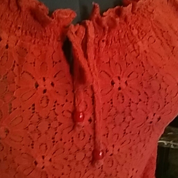 Boho Crocheted Ruffle Top - Picture 3 of 3
