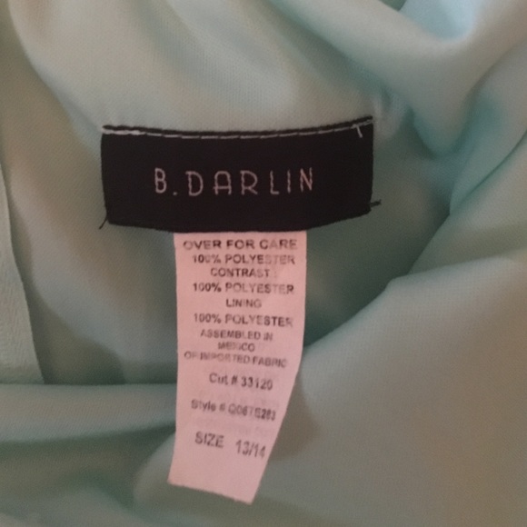 Semi-formal dress turquoise with sequin bottom - Picture 2 of 4