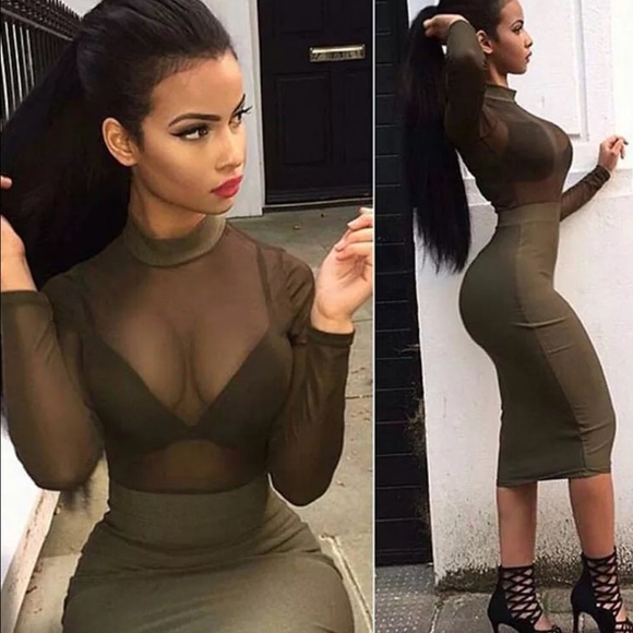 Fashion women long sleeve slim evening cocktail dr