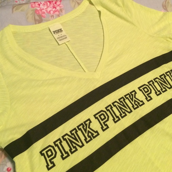 PINK VICTORIAS SECRET yellow top