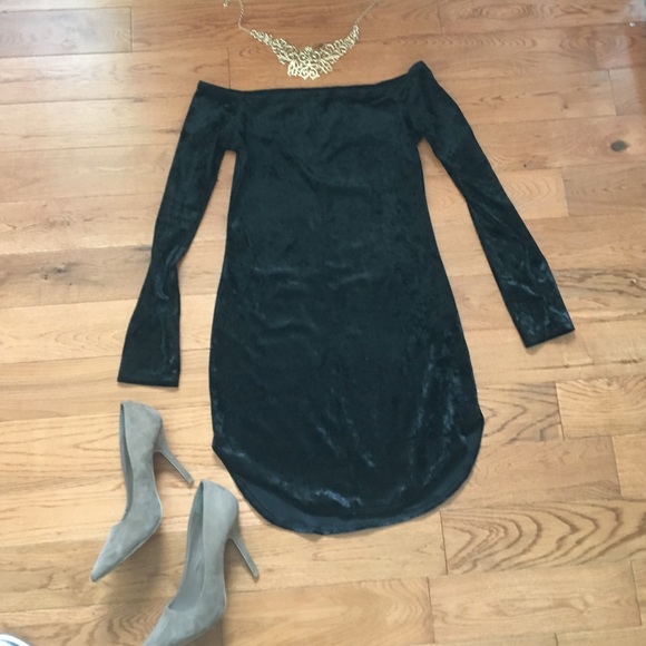 Velvet little black dress