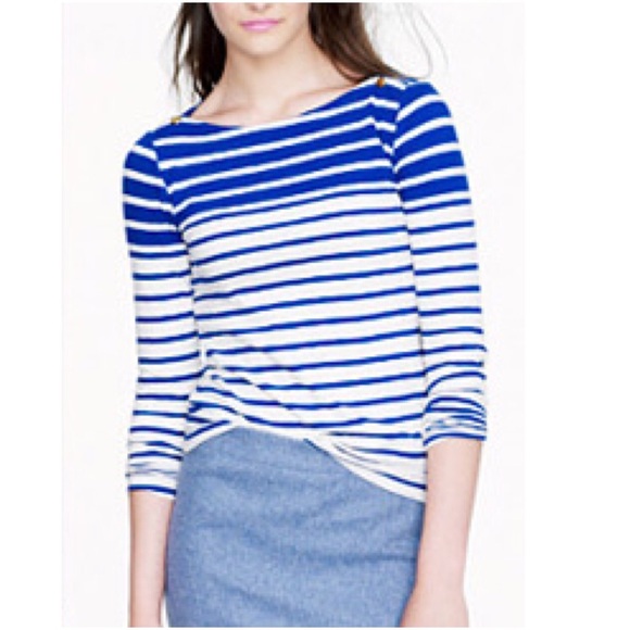 J. Crew Tops - EUC J. Crew Classic Striped Henley Blouse