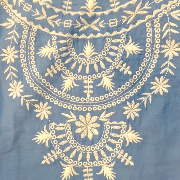 Talbots Greek Style Embroidery Blue - Picture 2 of 2
