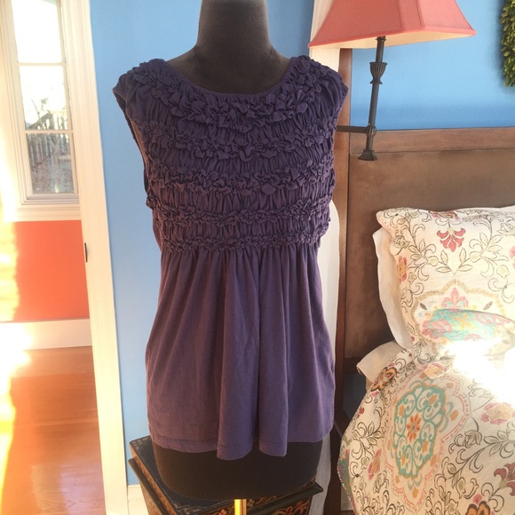 Deletta/Anthropologie Sleeveless Navy Blue Top