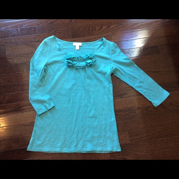 Ann Taylor LOFT decorative 3/4 sleeve top