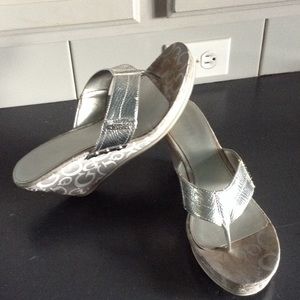 Silver Guess Wedge Heel Sandal