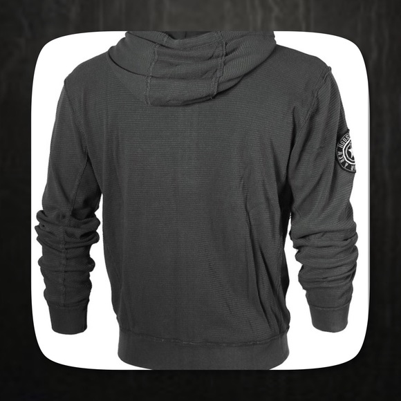 🆕 MENS Charcoal Gray Thermal Hoodie - Picture 2 of 4