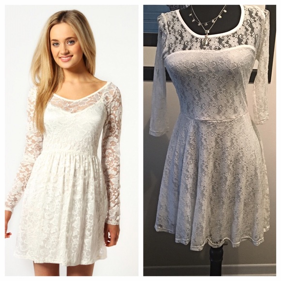 White Lace Skater Dress