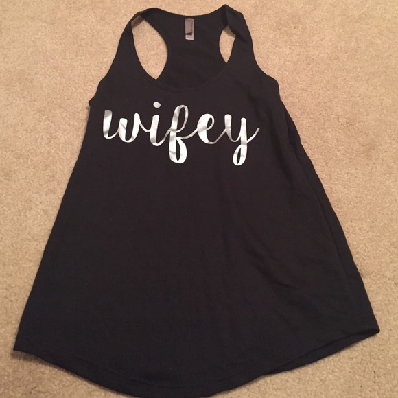 Black wifey tank top
