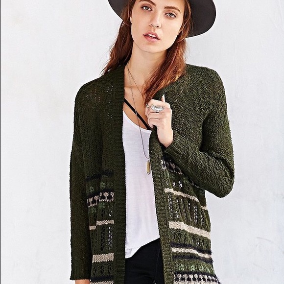 Urban Outfitters Free People Long cardigan green
