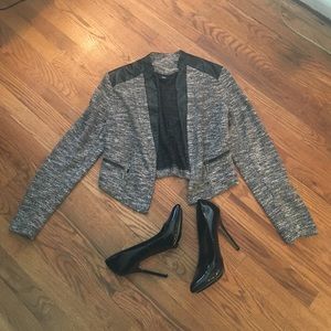 Mossimo Faux Leather Tweed Blazer