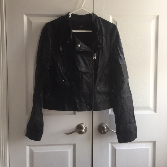 Faux Leather Jacket Black