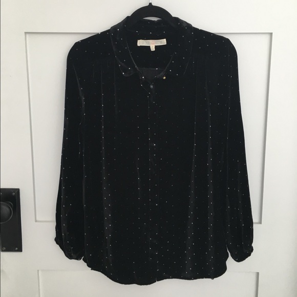 Alexa Chung for Madewell pindot velvet blouse