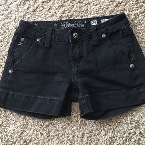 Miss Me black jean shorts