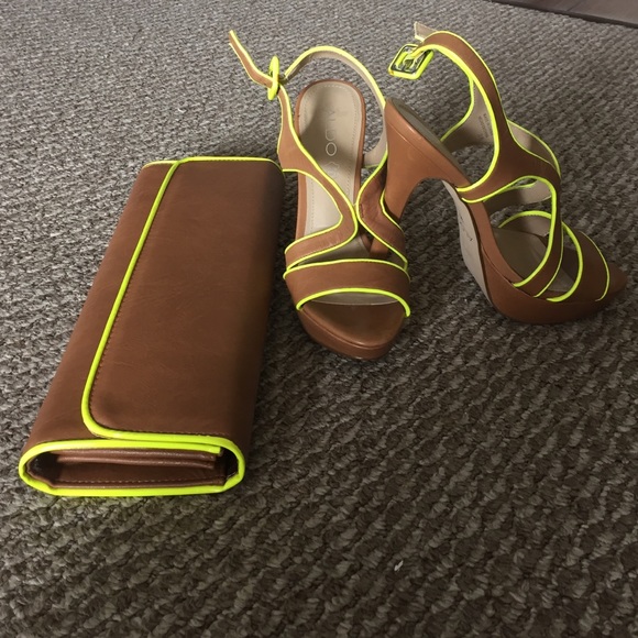 High heels and matching clutch from Aldo