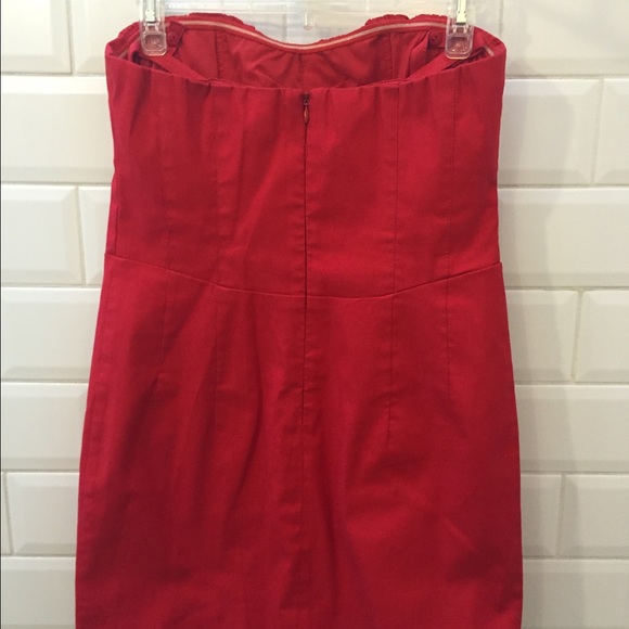 Red strapless Nanette Lepore Mini Dress - Picture 2 of 4